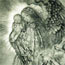 Крылатый ангел и младенец Иисус в магнолии. 1946