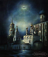 А. Миронов. Вид на церковь Богоявления Рязанского Кремля.