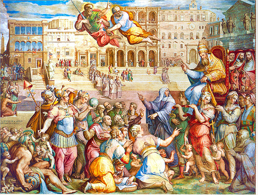 Вазари. Екатерина Сиенская сопровождает папу Григория XI в Рим